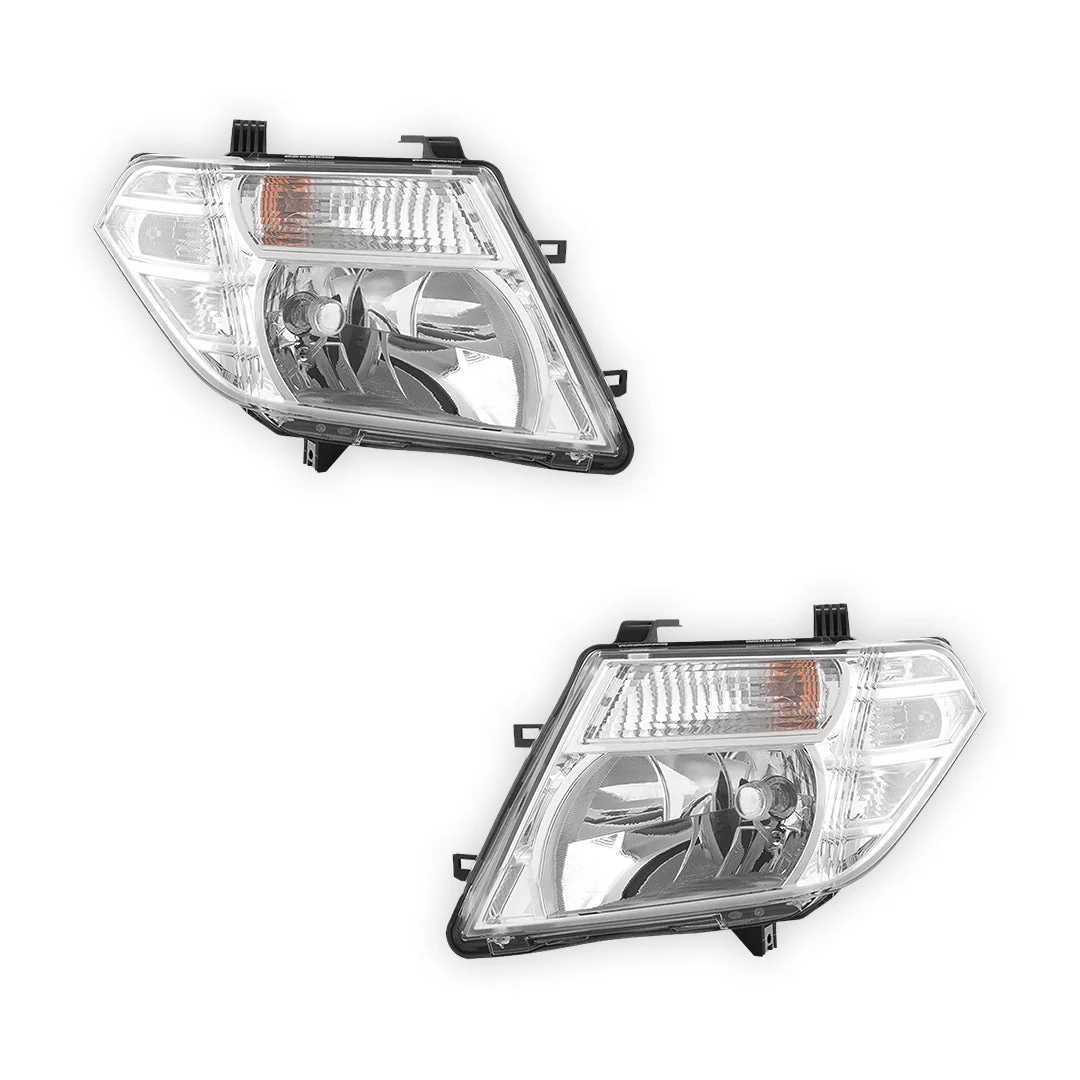 Nissan Navara D40 (2005 - 2015) Clear / Amber OEM Style Headlights LH + RH - Image 2