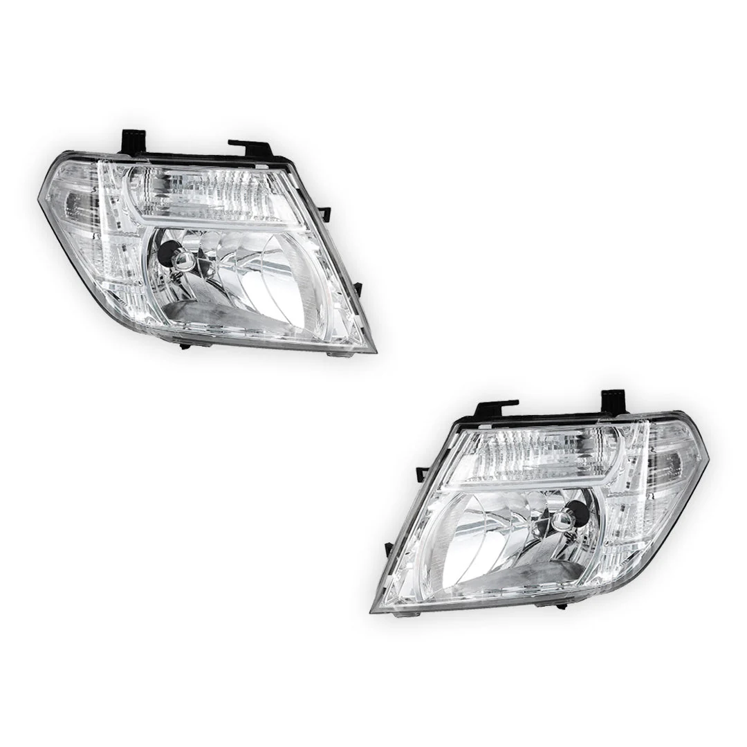 Nissan Navara D40 (2005 - 2015) Clear / Amber OEM Style Headlights LH + RH - Image 9