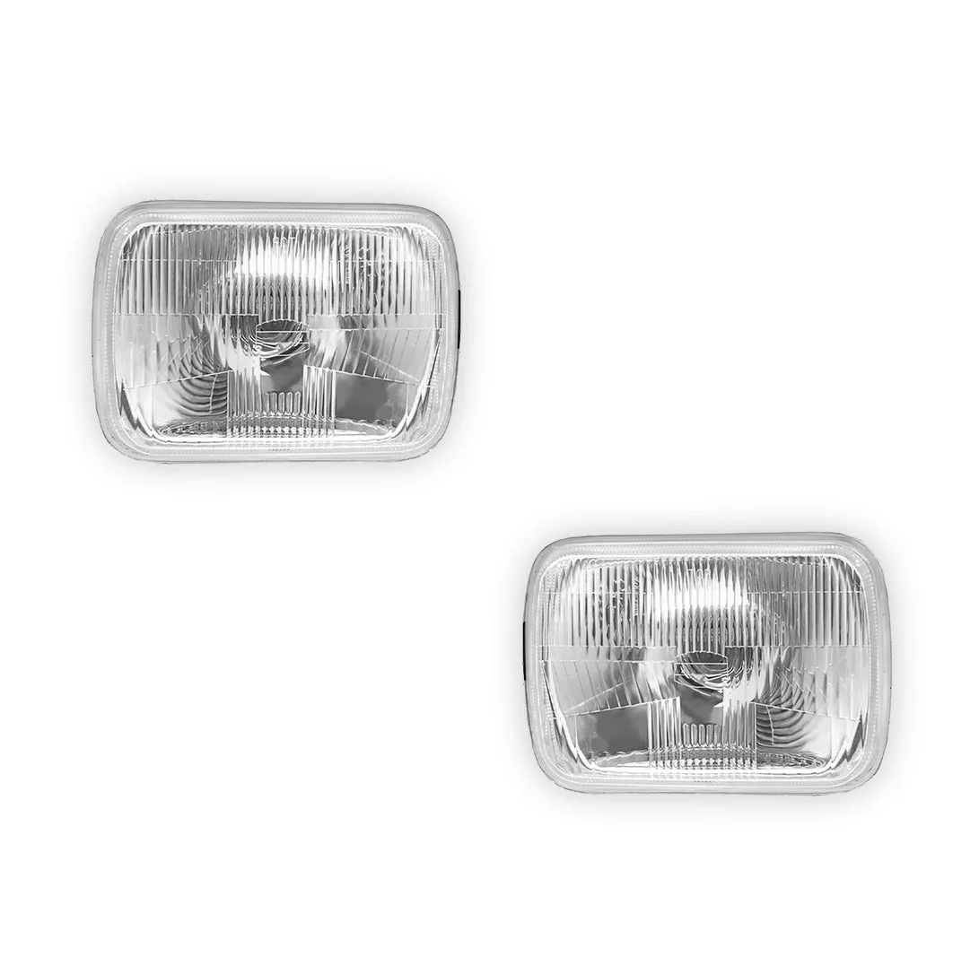Nissan Pathfinder D21 (1986 - 1988) Headlights with H4 Globe Glass Lens LH + RH - Image 2