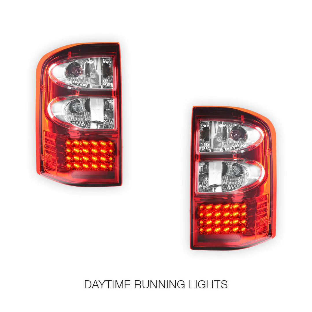 Nissan Patrol GU (1997 - 2004) Clear Red LED Tail Lights LH + RH - Image 2