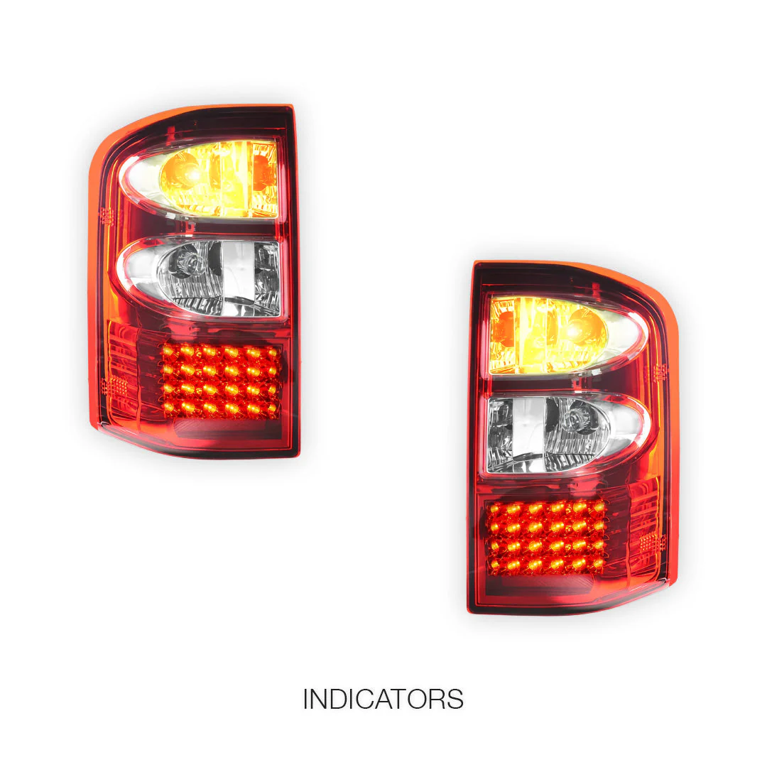 Nissan Patrol GU (1997 - 2004) Clear Red LED Tail Lights LH + RH - Image 3