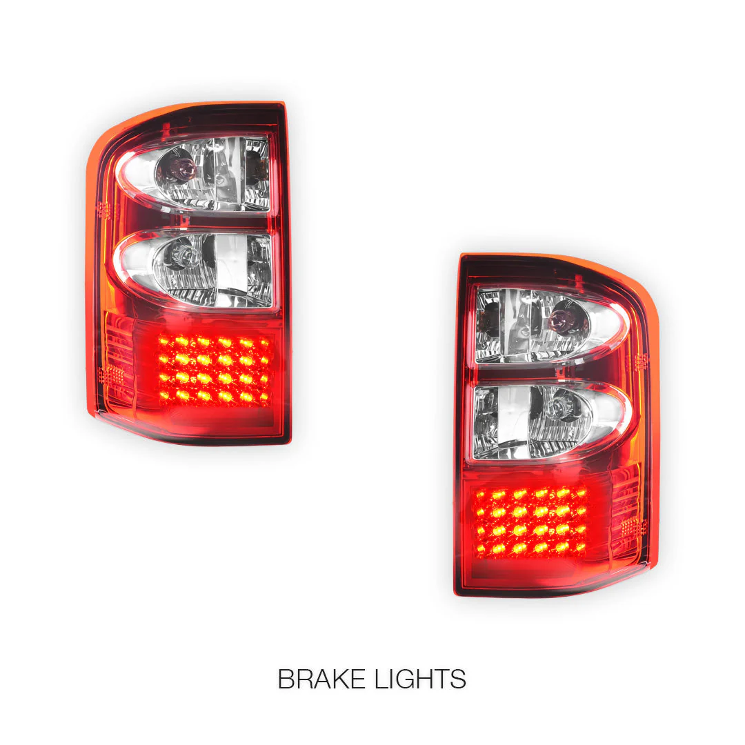 Nissan Patrol GU (1997 - 2004) Clear Red LED Tail Lights LH + RH - Image 4