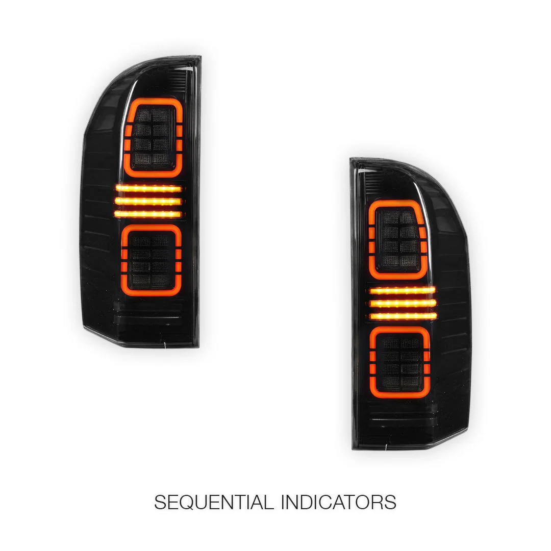 Nissan Patrol GU (2005 - 2016) Full Smoked Sequential LED Tail Lights LH + RH - Image 3
