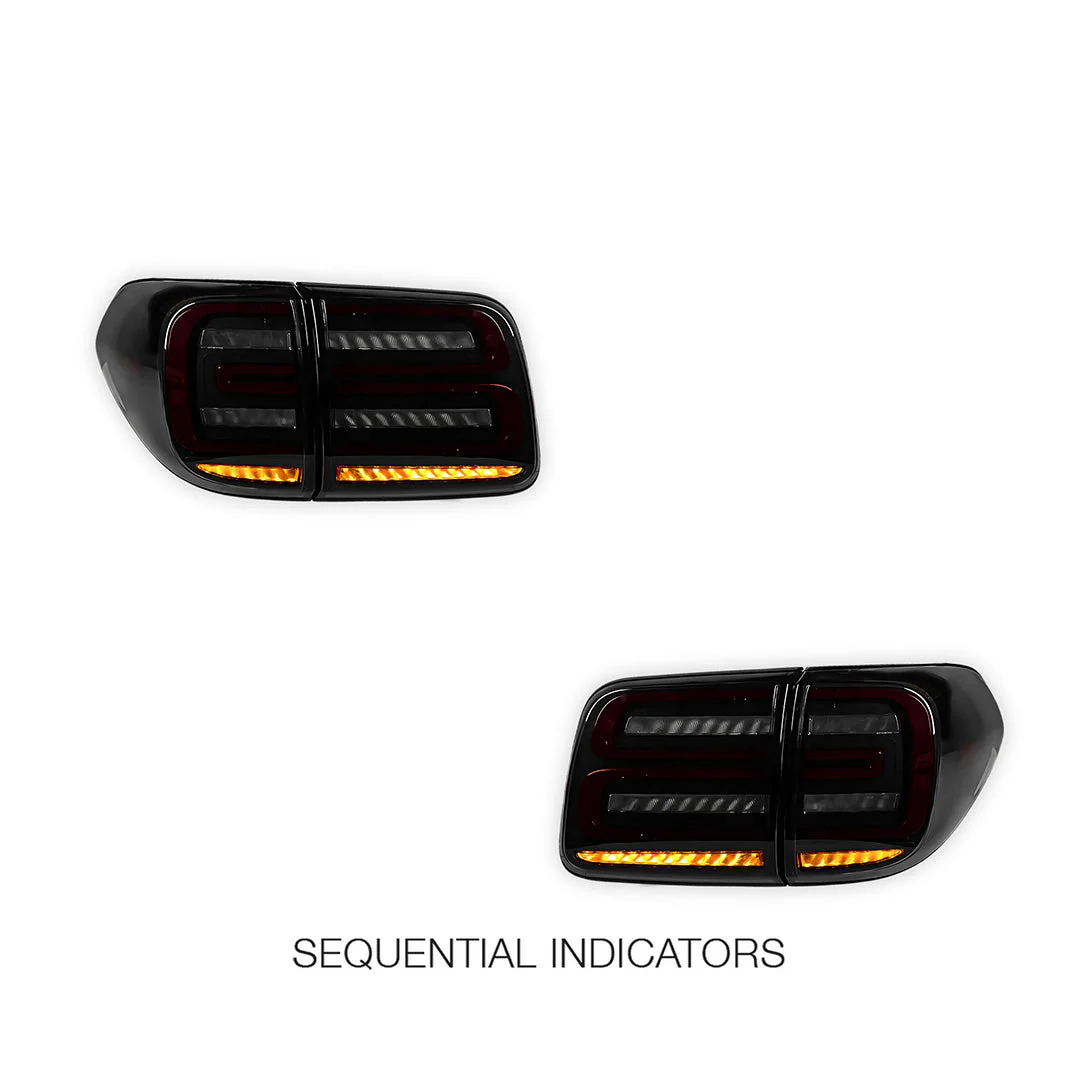 Nissan Patrol Y62 Wagon (2012 - 2019) Sequential Smoked Full LED Tail Lights LH + RH - Image 4