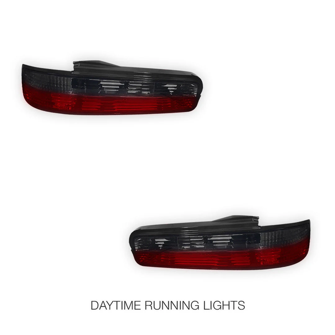 Nissan Silvia S13 (1988 - 1993) JDM Smoked Red Halogen Tail Lights LH + RH - Image 2
