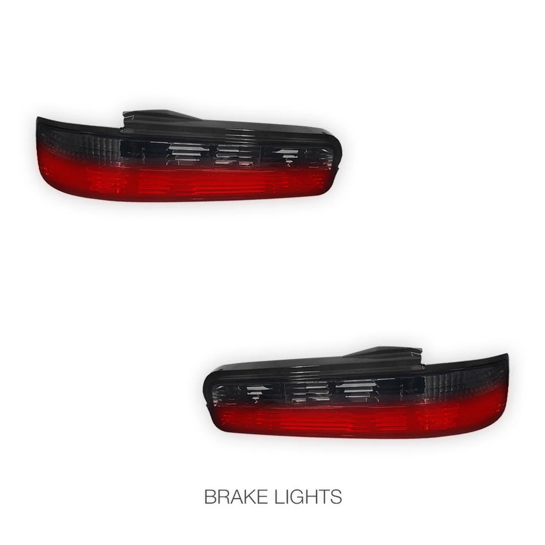 Nissan Silvia S13 (1988 - 1993) JDM Smoked Red Halogen Tail Lights LH + RH - Image 4
