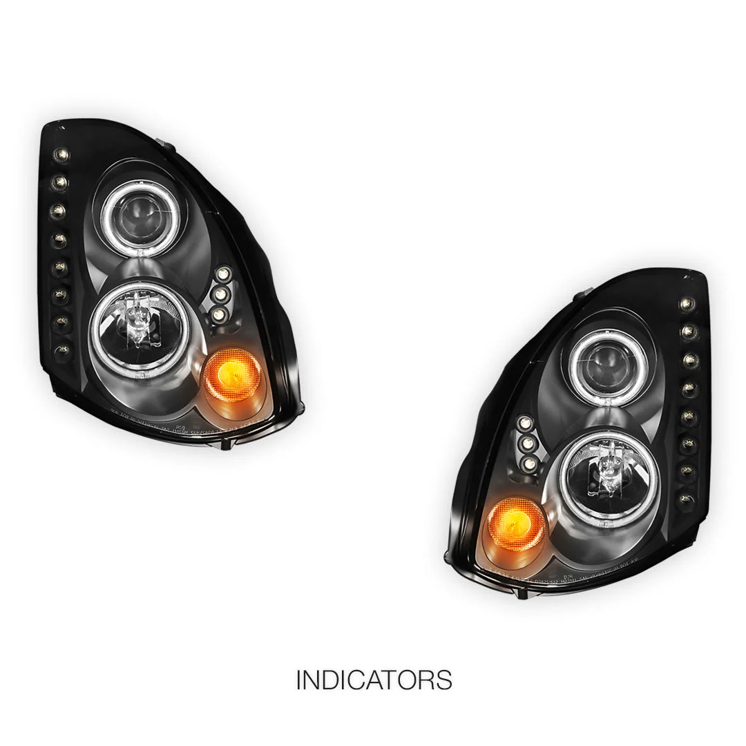 Nissan Skyline V35 (2003- 2008) LED DRL Angel-Eyes Projector Headlights LH + RH - Image 10