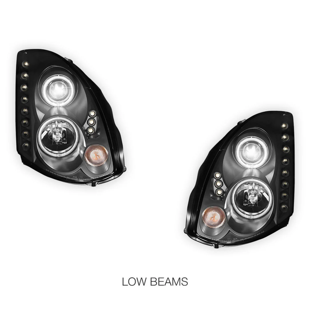 Nissan Skyline V35 (2003- 2008) LED DRL Angel-Eyes Projector Headlights LH + RH - Image 11
