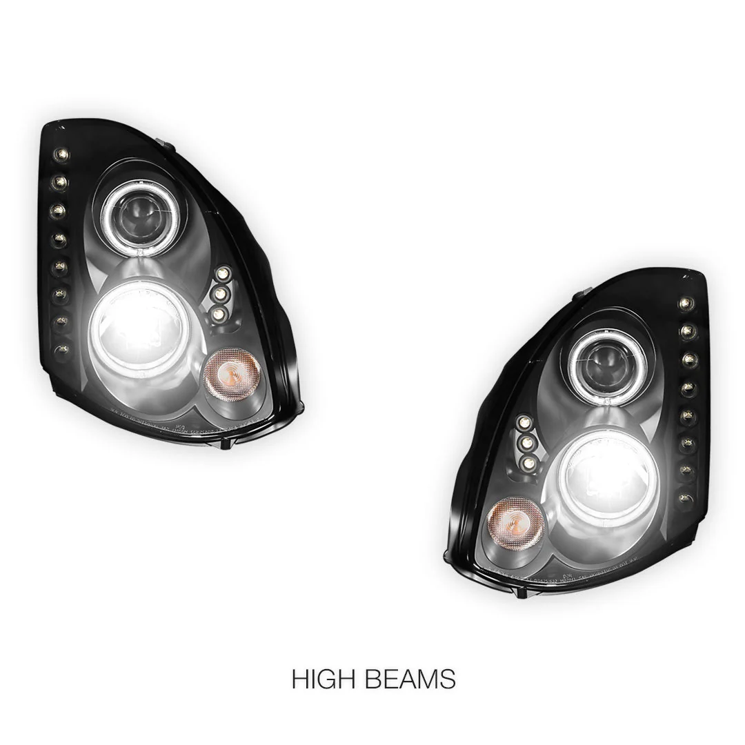 Nissan Skyline V35 (2003- 2008) LED DRL Angel-Eyes Projector Headlights LH + RH - Image 12