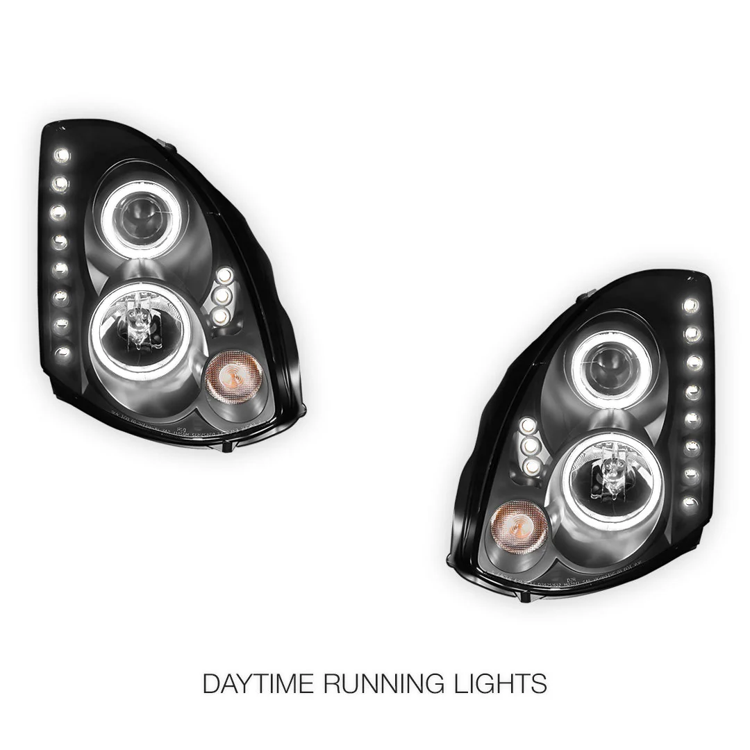 Nissan Skyline V35 (2003- 2008) LED DRL Angel-Eyes Projector Headlights LH + RH - Image 9