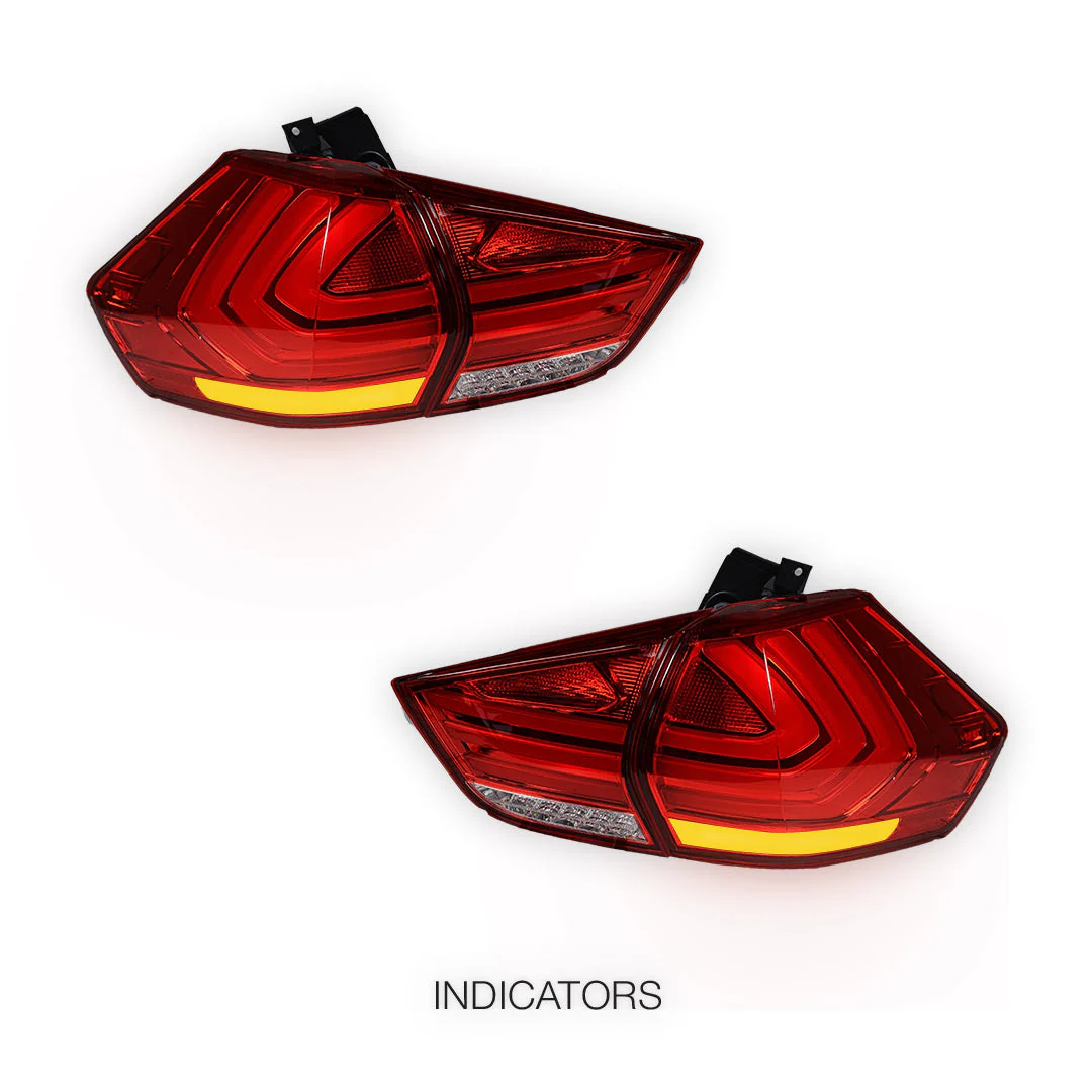 Nissan X-Trail T32 (2014 - 2017) Full Red LED 3D Stripe Bar Tail Lights LH + RH - Image 3