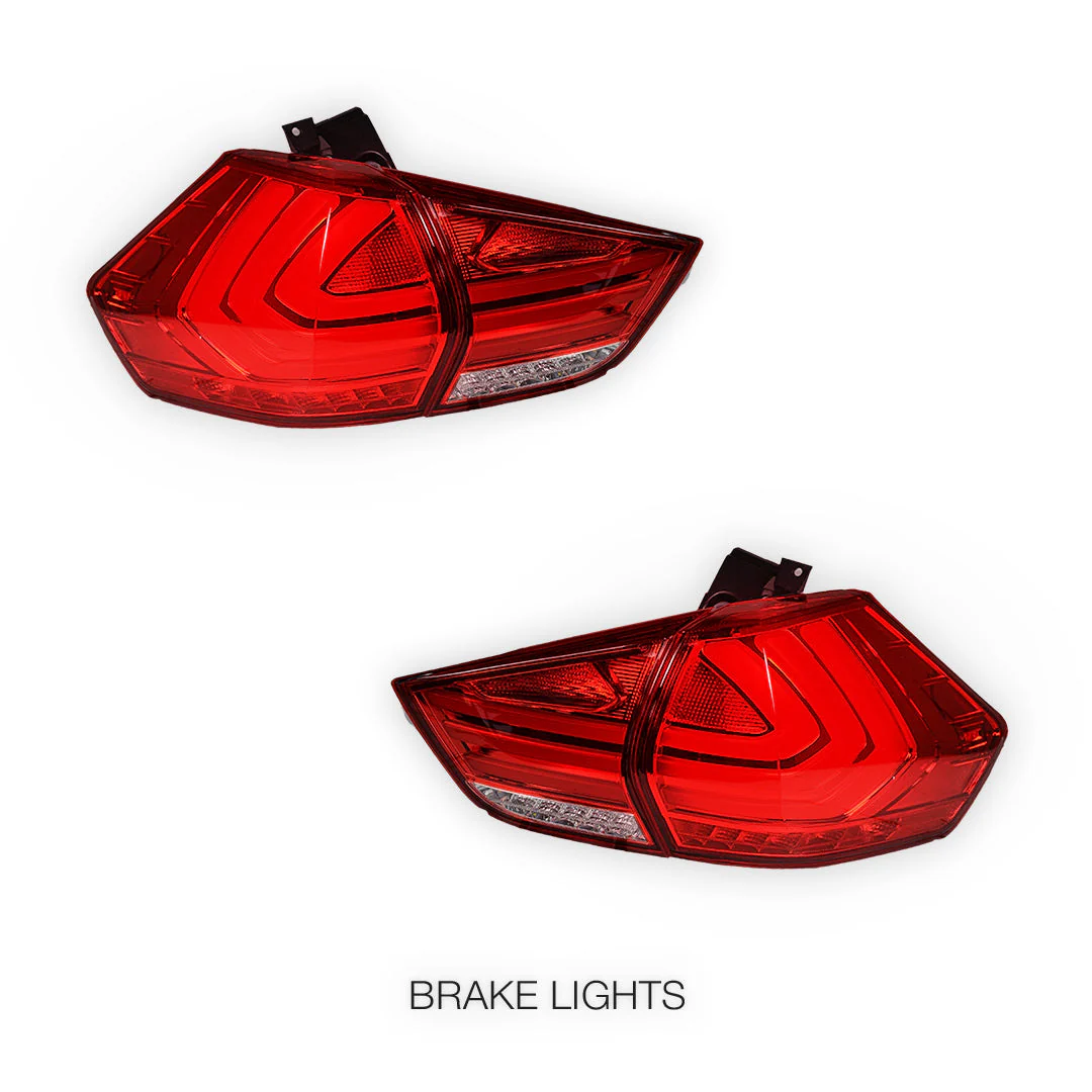 Nissan X-Trail T32 (2014 - 2017) Full Red LED 3D Stripe Bar Tail Lights LH + RH - Image 4