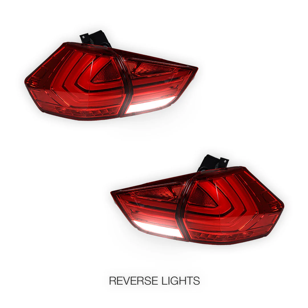 Nissan X-Trail T32 (2014 - 2017) Full Red LED 3D Stripe Bar Tail Lights LH + RH - Image 5