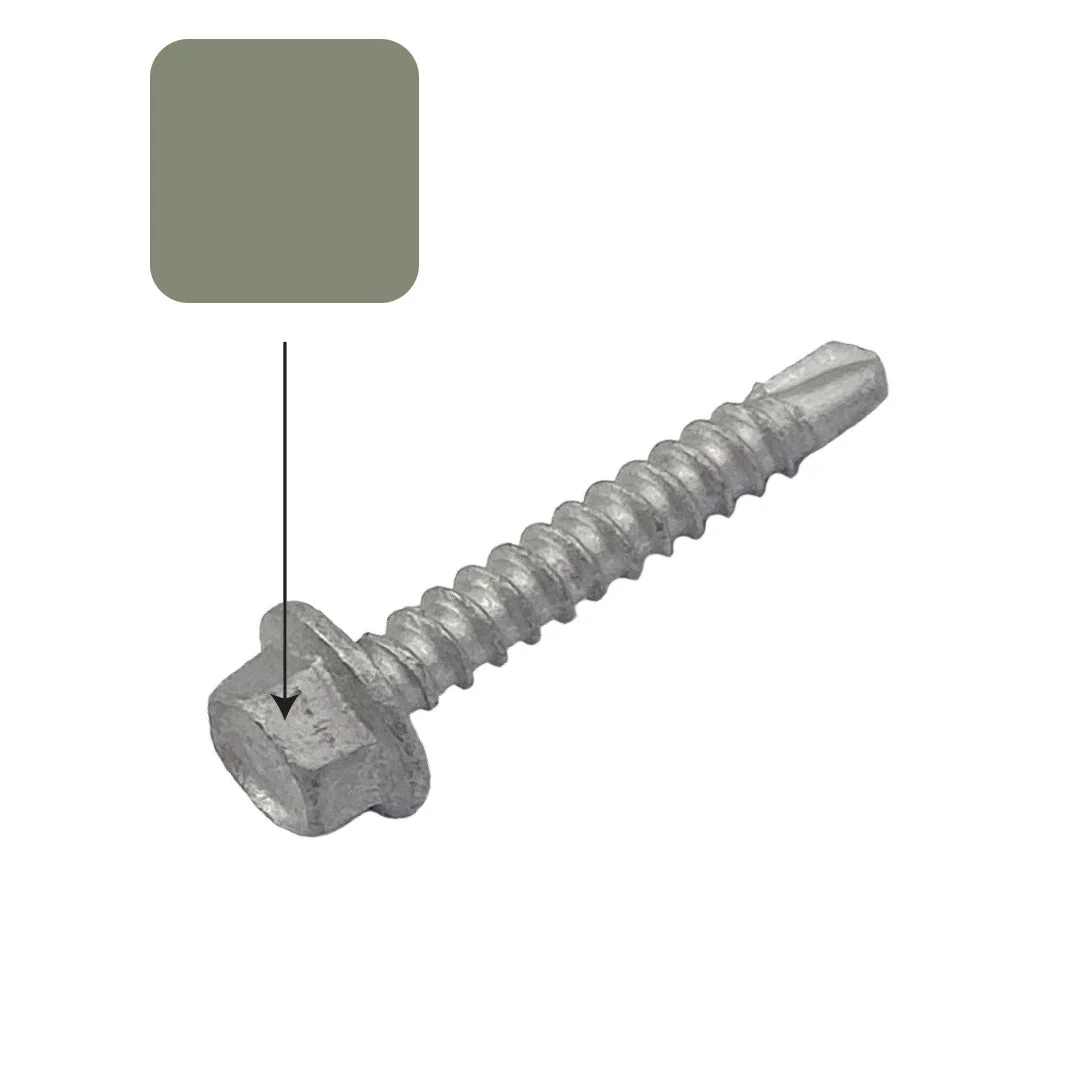 Pale Eucalypt Colorbond 10g-16 x 16mm Hex Head Self Drilling Screw Tek Galvanised - Image 2