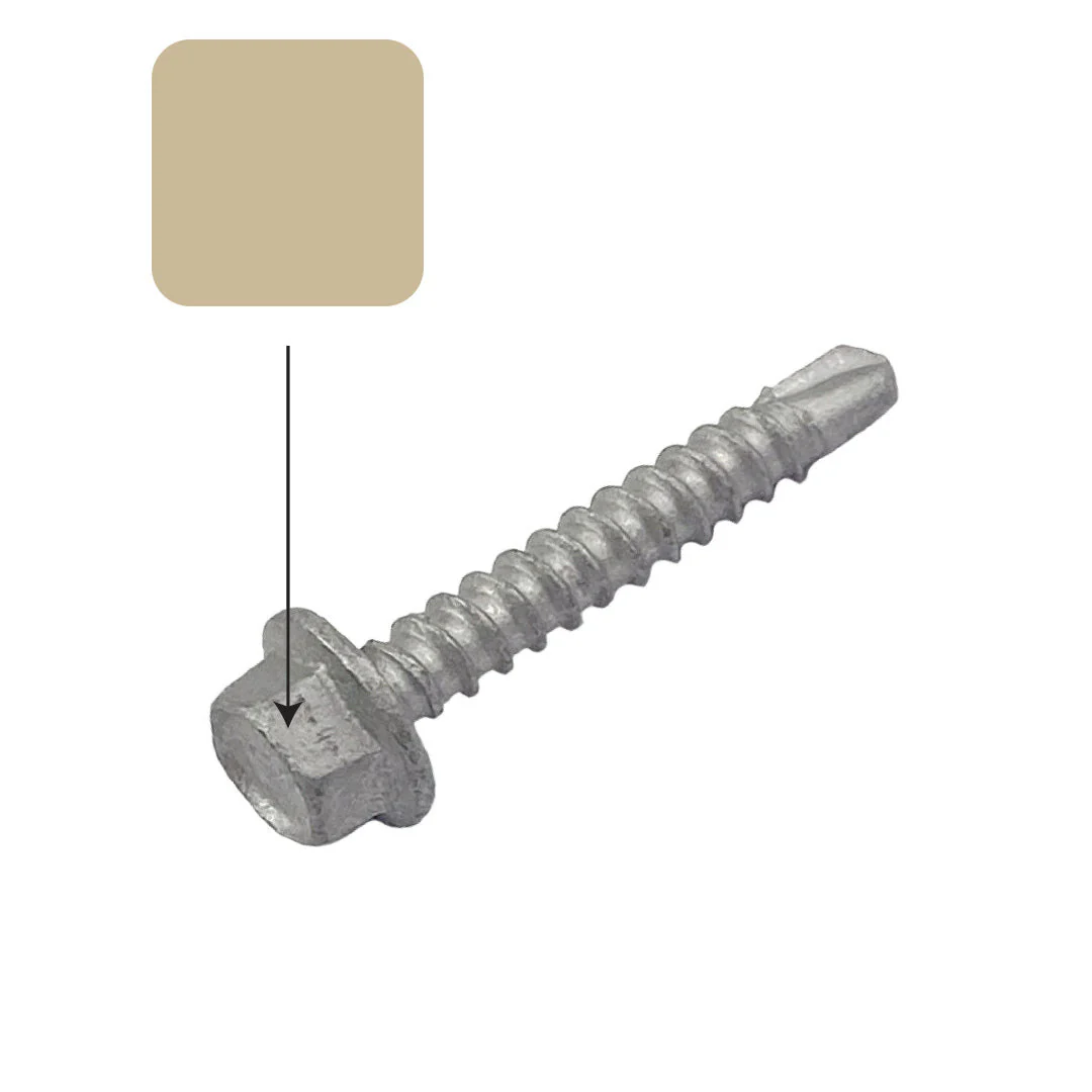 Paperbark Colorbond 10g-16 x 16mm Hex Head Self Drilling Screw Tek Galvanised - Image 2