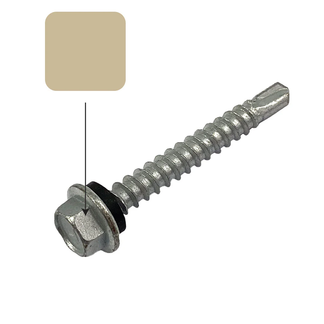 Paperbark Colorbond 10g-16 x 16mm Hex Head Self Drilling Screw Tek with NEO Seal Galvanised - Image 2
