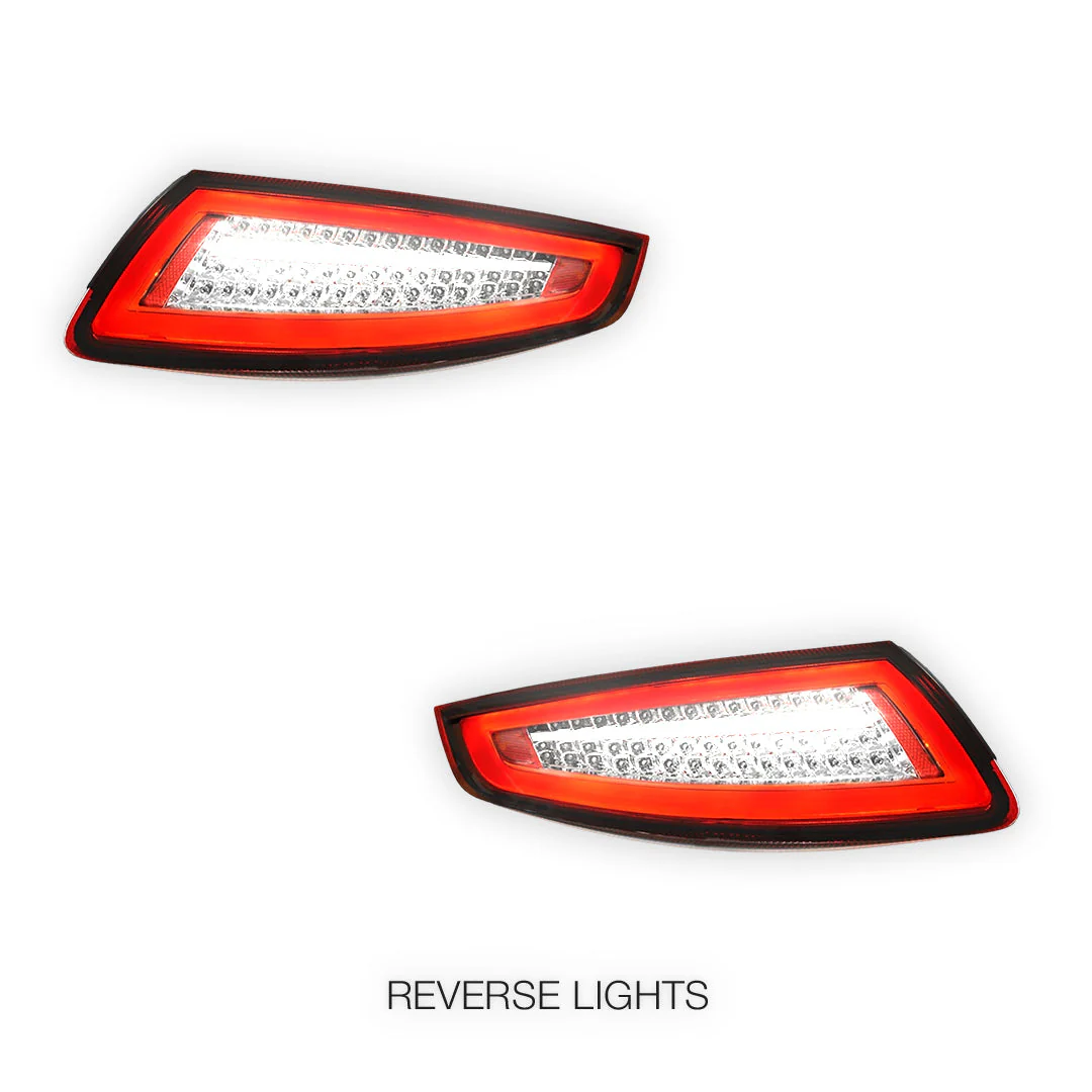 Porsche 911 997 Series (2005 - 2008) Clear Red Full LED 3D Stripe Bar Tail Lights LH + RH - Image 5