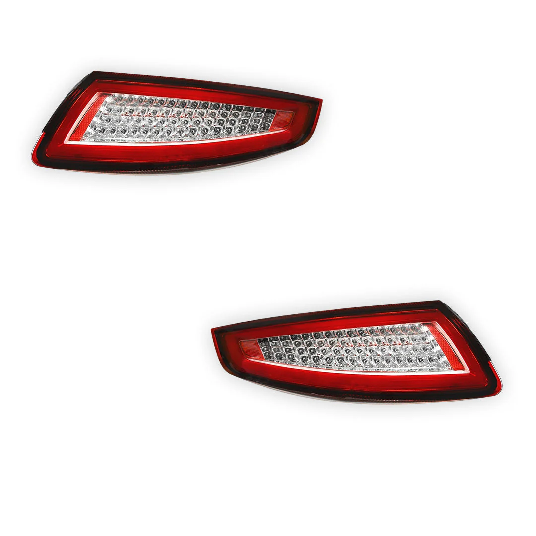 Porsche 911 997 Series (2005 - 2008) Clear Red Full LED 3D Stripe Bar Tail Lights LH + RH - Image 6