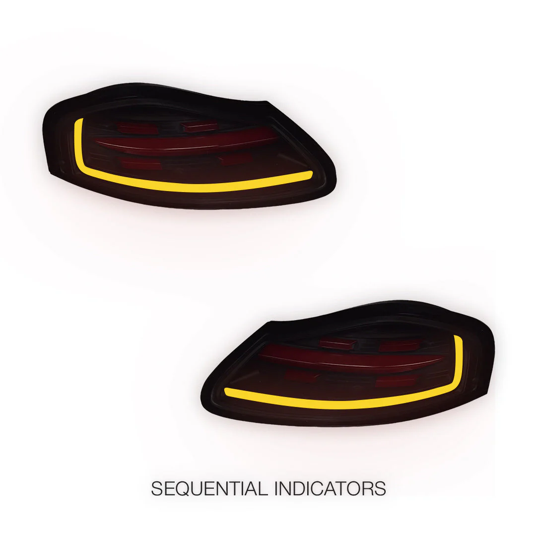 Porsche Boxter 986 Series (1997 - 2004) Smoked Black Sequential Full LED Tail Lights LH + RH - Image 3