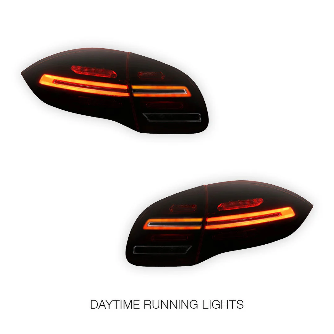 Porsche Cayenne 92A / 958 (2010 - 2014) Smoked Red Sequential 3D LED Stripe Bar Tail Lights LH + RH - Image 2