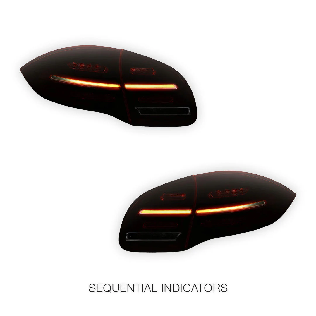 Porsche Cayenne 92A / 958 (2010 - 2014) Smoked Red Sequential 3D LED Stripe Bar Tail Lights LH + RH - Image 3