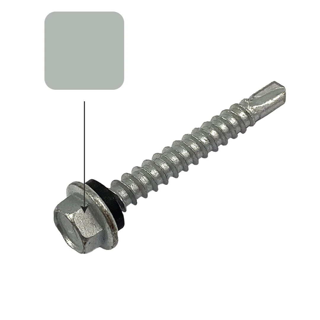 Shale Grey Colorbond 10g-16 x 16mm Hex Head Self Drilling Screw Tek with NEO Seal Galvanised - Image 2