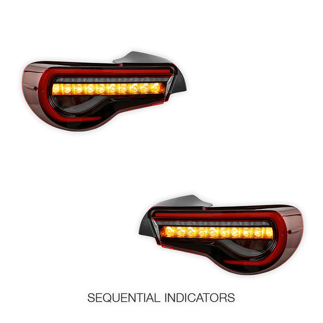 Subaru BRZ / ZC6 1st Gen. (2012 - 2021) Sequential Clear Red Full LED Tail Lights LH + RH - Image 4