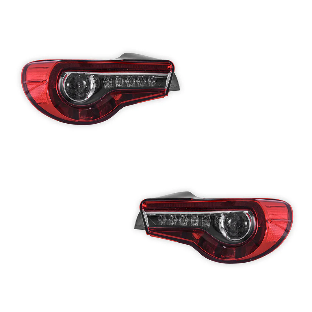 Subaru BRZ / ZC6 1st Gen. (2012 - 2021) Sequential Clear Red Full LED Tail Lights LH + RH - Image 5