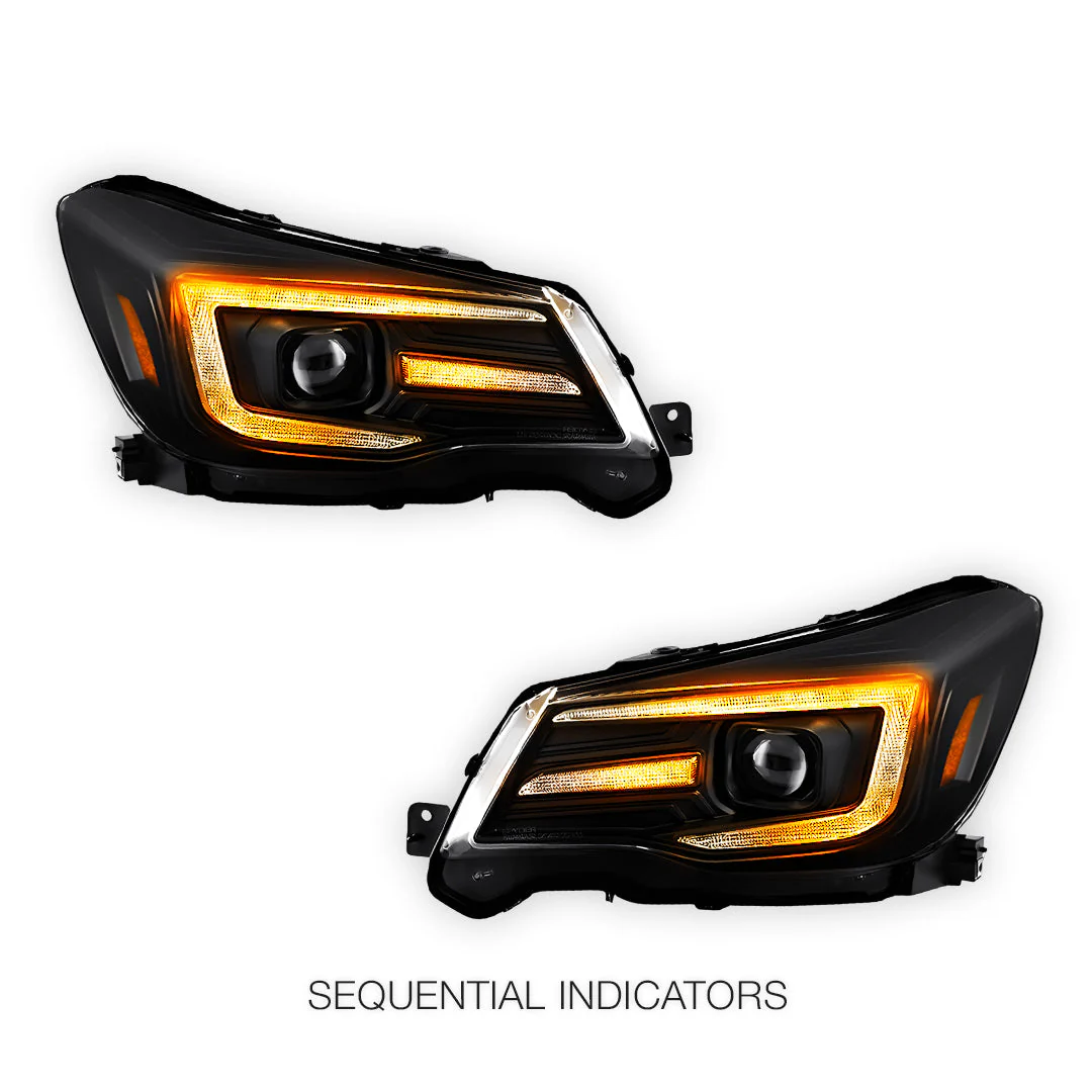 Subaru Forester SJ (2013- 2018) HID / Xenon Model LED DRL Projector Headlights LH + RH - Image 3