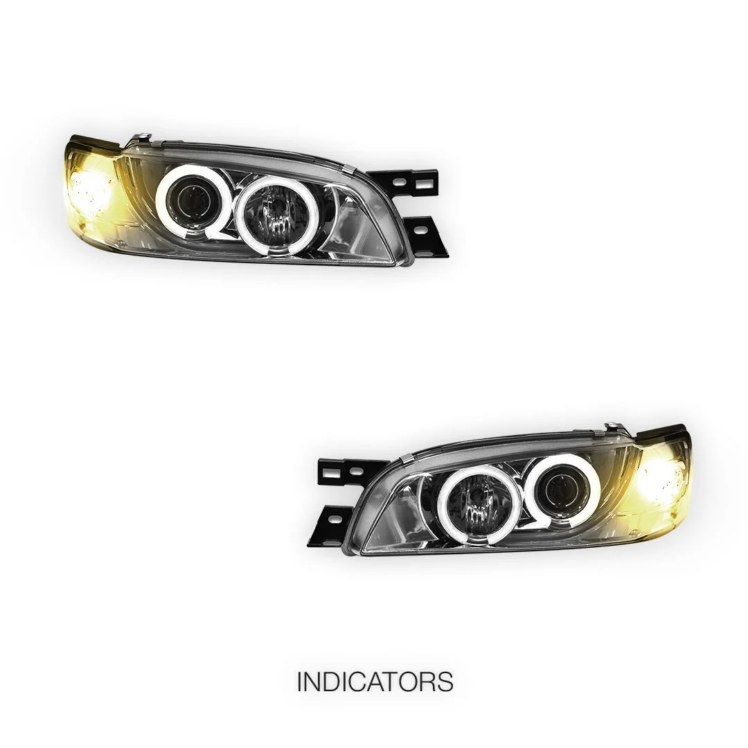 Subaru Impreza GC / GF STI (1994 - 2000) CCFL Angel-Eyes DRL Projector Headlights LH + RH - Image 9