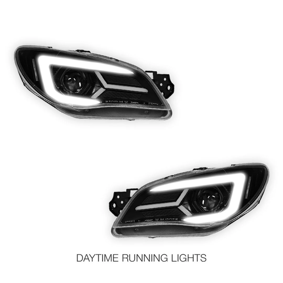 Subaru Impreza GD (2005 - 2007) Halogen Model LED DRL Projector Headlights LH + RH - Image 15
