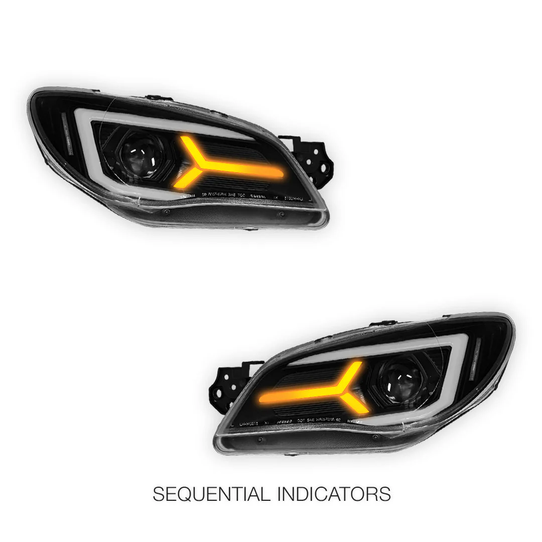 Subaru Impreza GD (2005 - 2007) Halogen Model LED DRL Projector Headlights LH + RH - Image 16