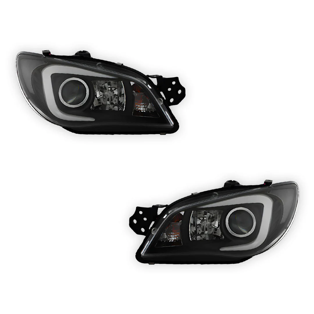Subaru Impreza GD (2005 - 2007) Halogen Model LED DRL Projector Headlights LH + RH - Image 2