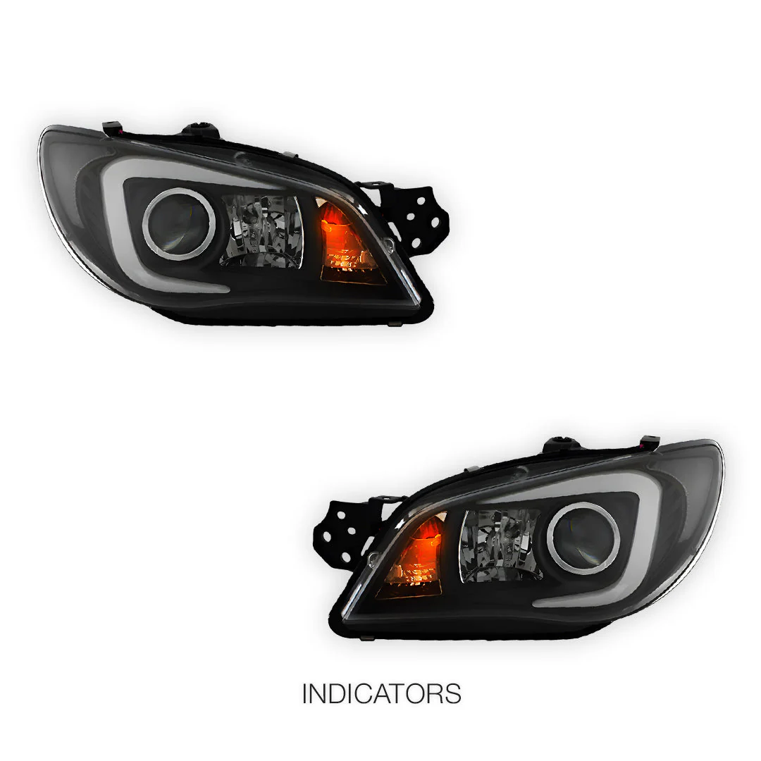 Subaru Impreza GD (2005 - 2007) Halogen Model LED DRL Projector Headlights LH + RH - Image 4