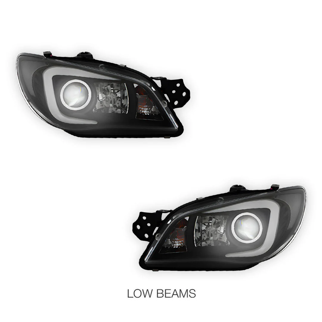 Subaru Impreza GD (2005 - 2007) Halogen Model LED DRL Projector Headlights LH + RH - Image 5
