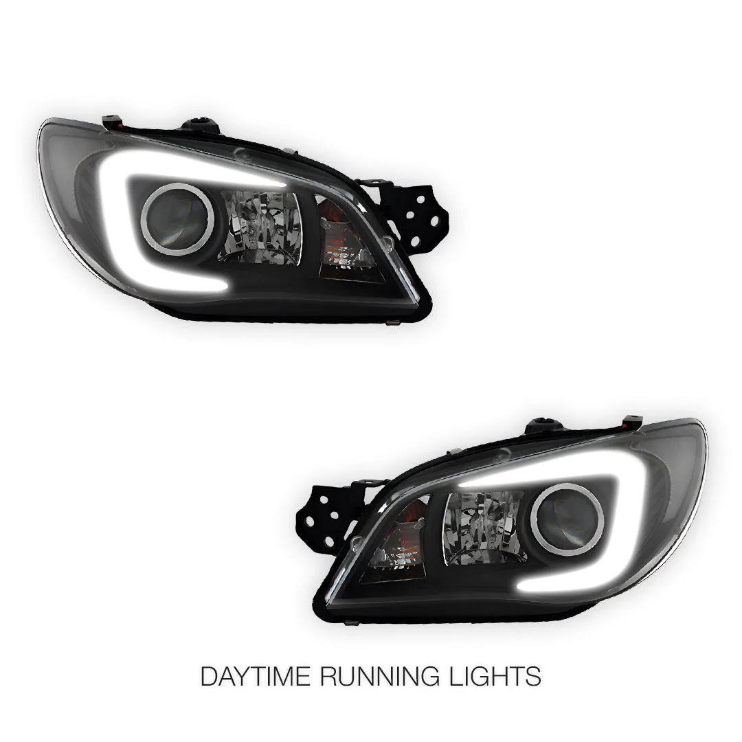 Subaru Impreza GD (2005 - 2007) Xenon Model LED 3D Stripe DRL Projector Headlights LH + RH - Image 2