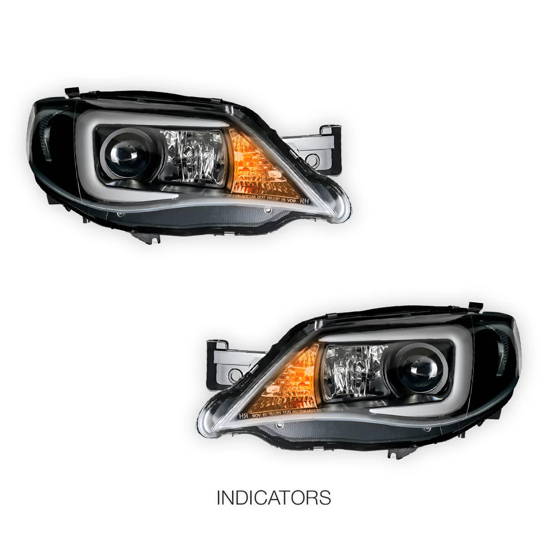 Subaru Impreza GR (2007 - 2013) Halogen Model LED 3D DRL Projector Headlights LH + RH - Image 10