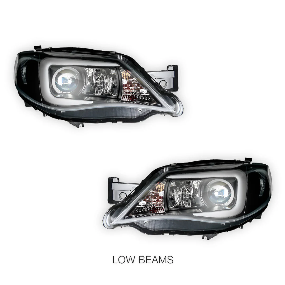 Subaru Impreza GR (2007 - 2013) Halogen Model LED 3D DRL Projector Headlights LH + RH - Image 11