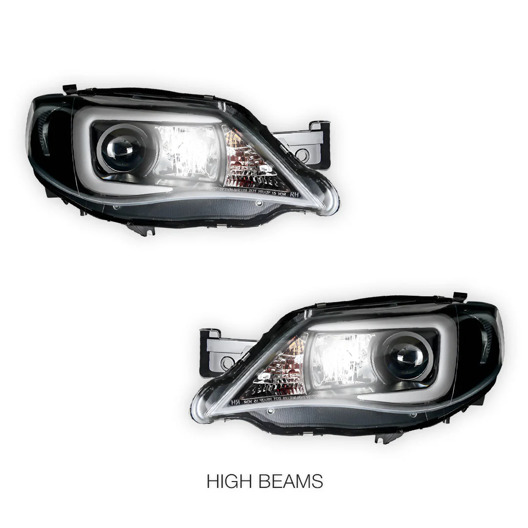Subaru Impreza GR (2007 - 2013) Halogen Model LED 3D DRL Projector Headlights LH + RH - Image 12