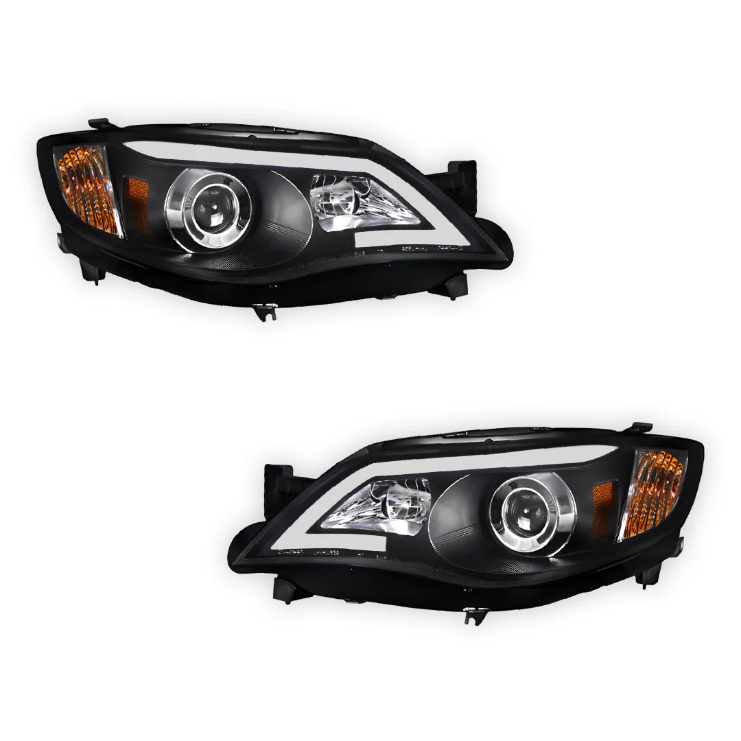 Subaru Impreza GR (2007 - 2013) Halogen Model LED 3D DRL Projector Headlights LH + RH - Image 2