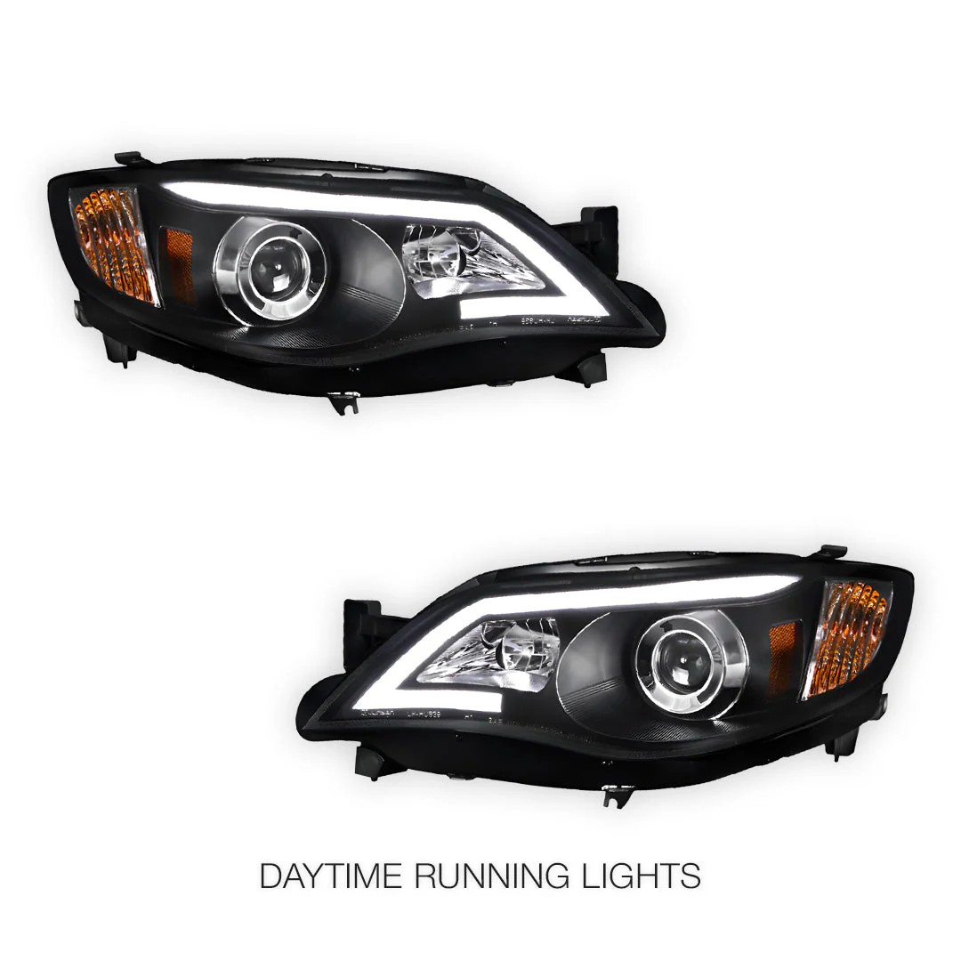 Subaru Impreza GR (2007 - 2013) Halogen Model LED 3D DRL Projector Headlights LH + RH - Image 3