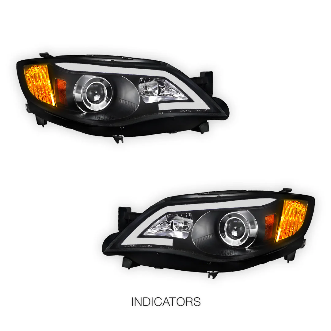 Subaru Impreza GR (2007 - 2013) Halogen Model LED 3D DRL Projector Headlights LH + RH - Image 4