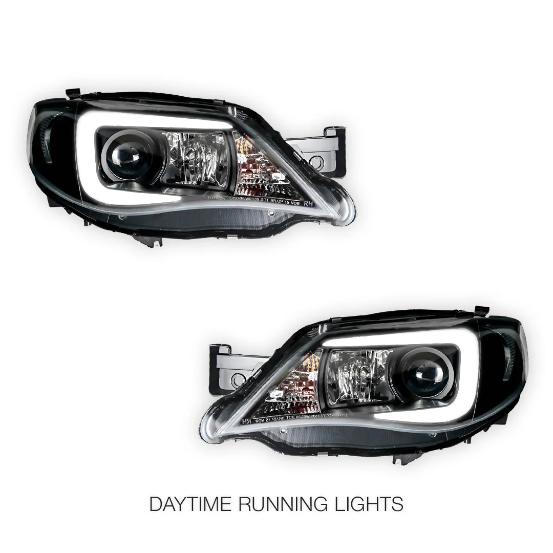 Subaru Impreza GR (2007 - 2013) Halogen Model LED 3D DRL Projector Headlights LH + RH - Image 9