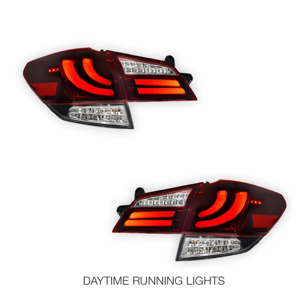 Subaru Outback BR GEN 4 (2009 - 2014) Crystal-Eye Clear Red Sequential Full LED Tail Lights LH + RH - Image 2