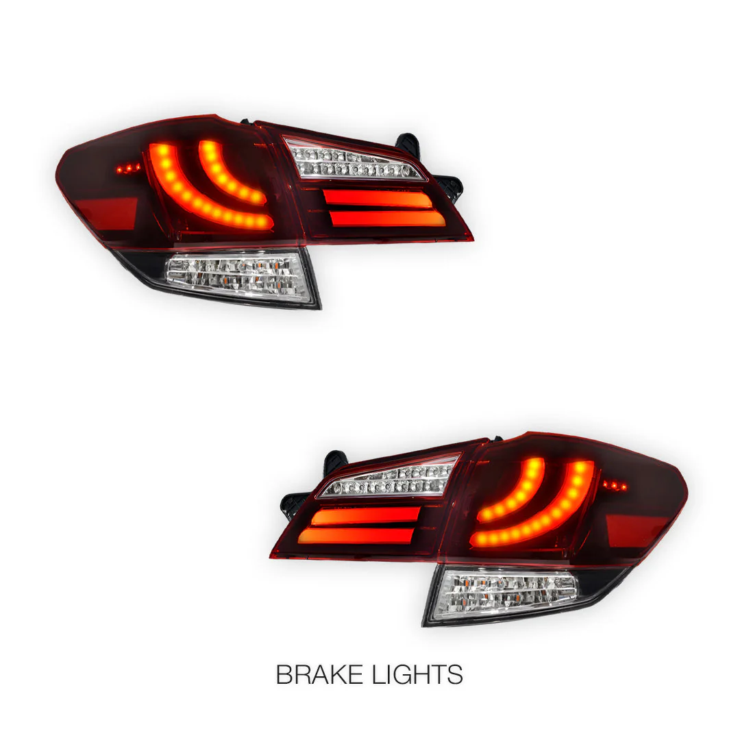 Subaru Outback BR GEN 4 (2009 - 2014) Crystal-Eye Clear Red Sequential Full LED Tail Lights LH + RH - Image 3