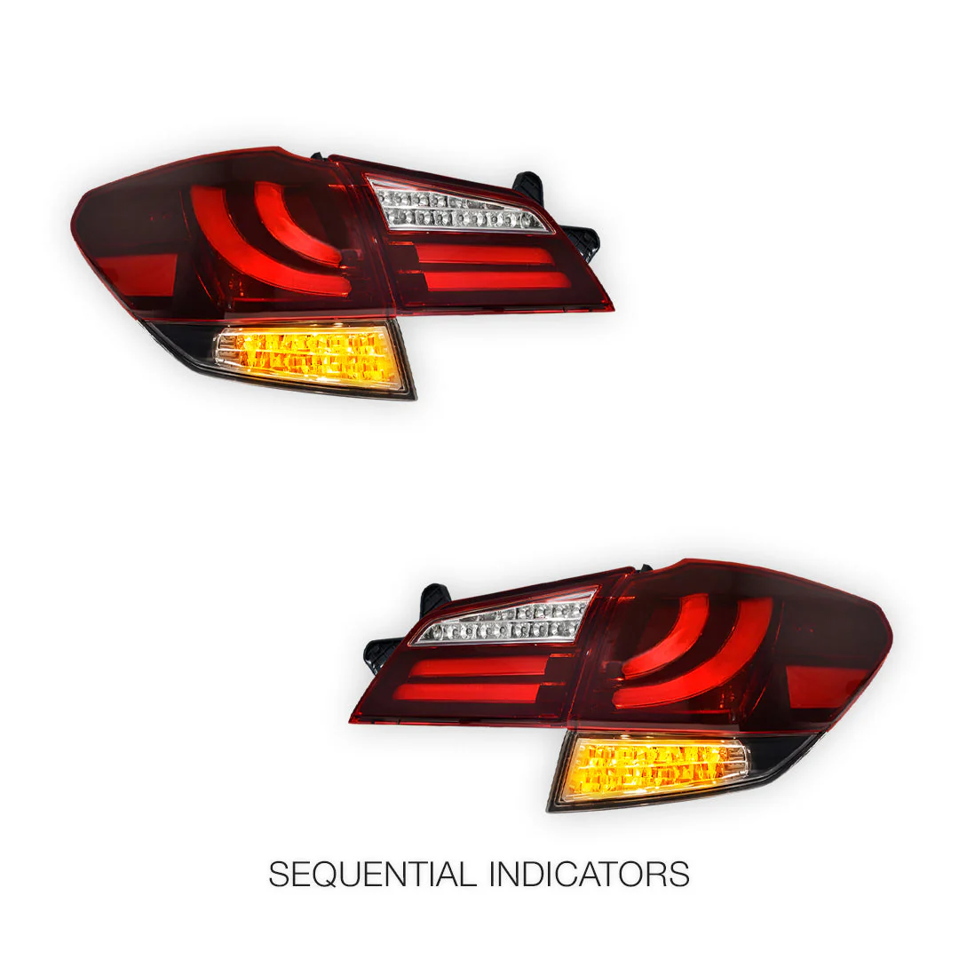 Subaru Outback BR GEN 4 (2009 - 2014) Crystal-Eye Clear Red Sequential Full LED Tail Lights LH + RH - Image 4