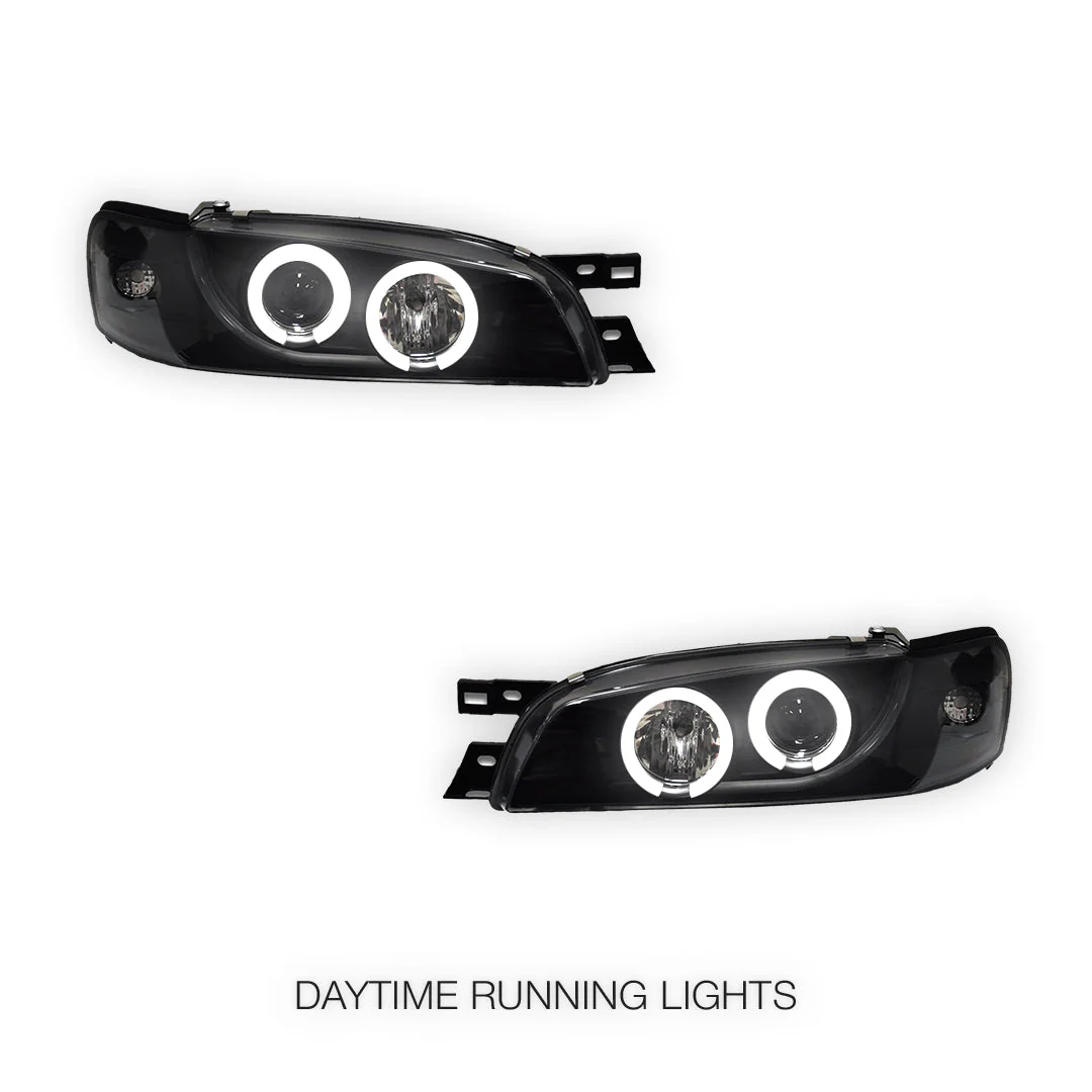 Subaru WRX GC / GF STI (1994 - 2000) CCFL Angel-Eyes DRL Projector Headlights LH + RH - Image 2