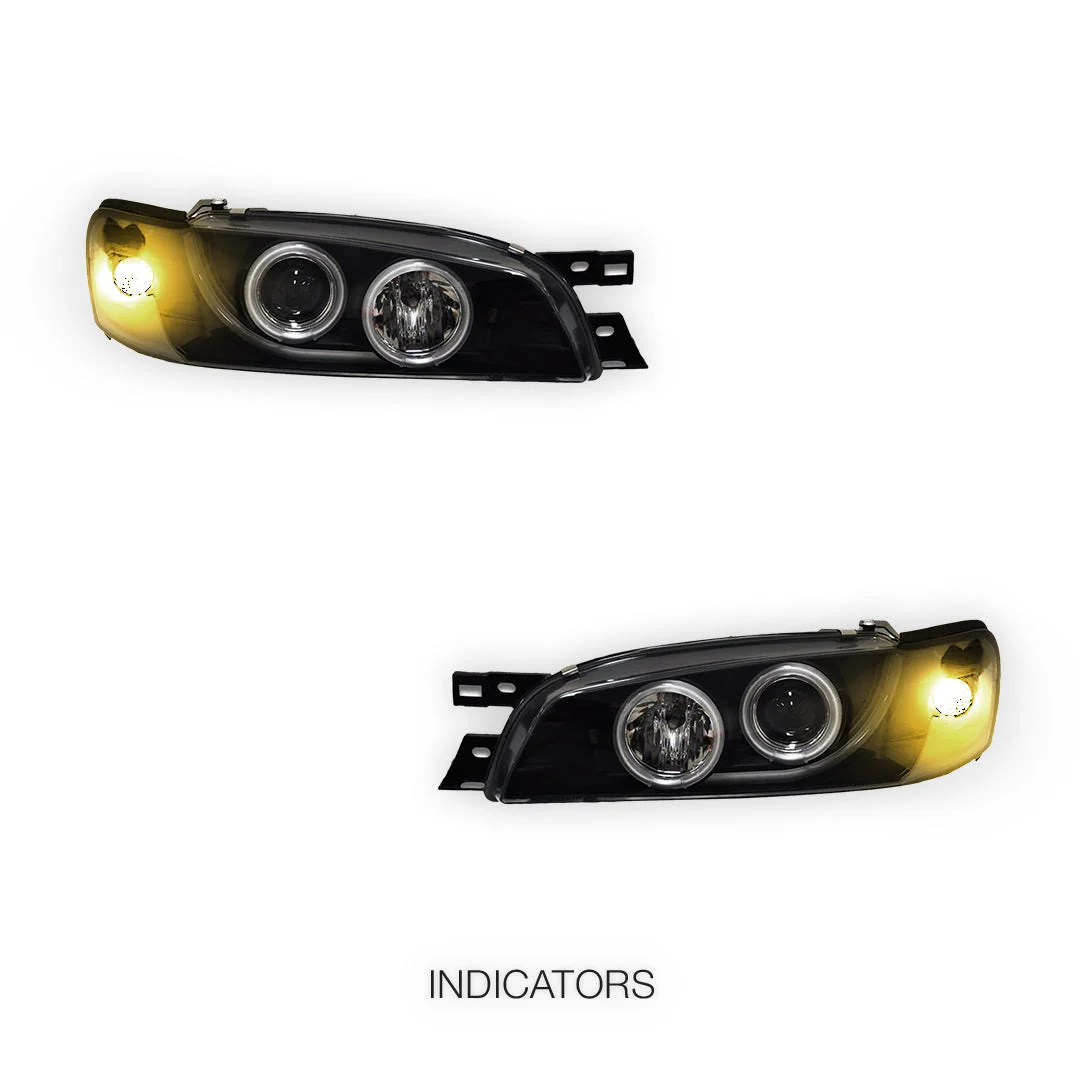 Subaru WRX GC / GF STI (1994 - 2000) CCFL Angel-Eyes DRL Projector Headlights LH + RH - Image 3