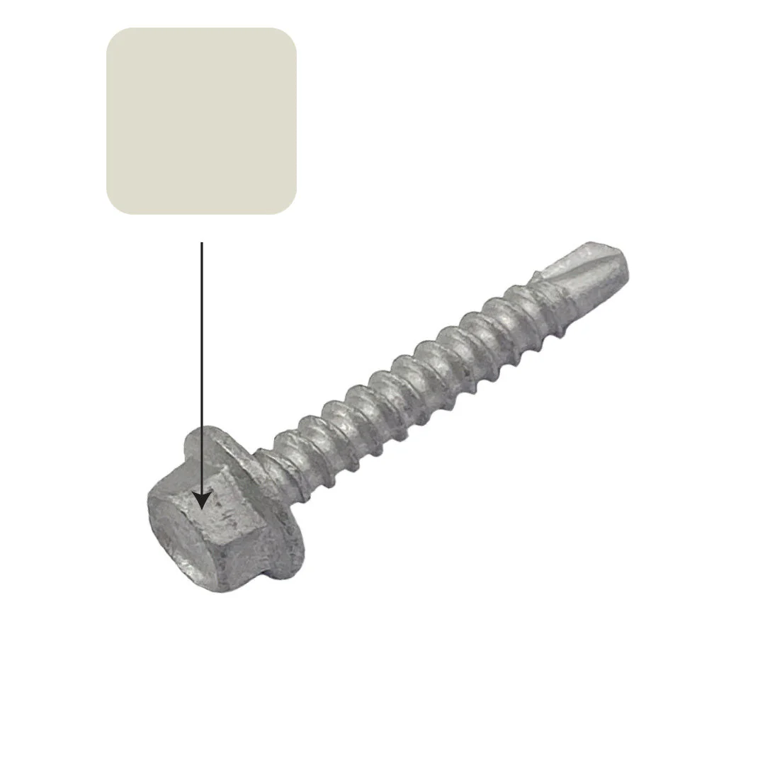 Surfmist Colorbond 10g-16 x 16mm Hex Head Self Drilling Screw Tek Galvanised - Image 2
