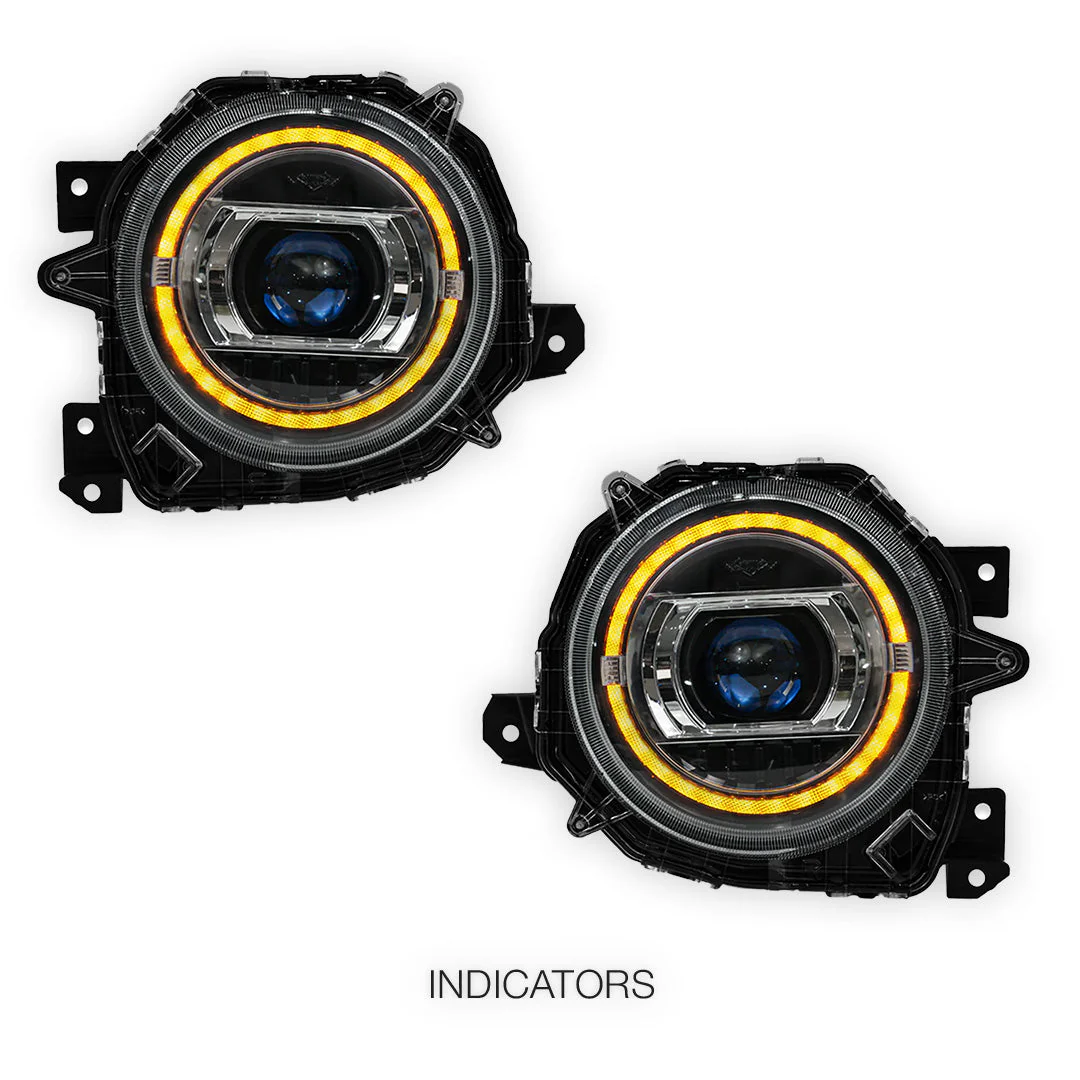 Suzuki Jimny JB74 (2019 - 2025) AMG G63 Style LED DRL Projector Headlights LH + RH - Image 3